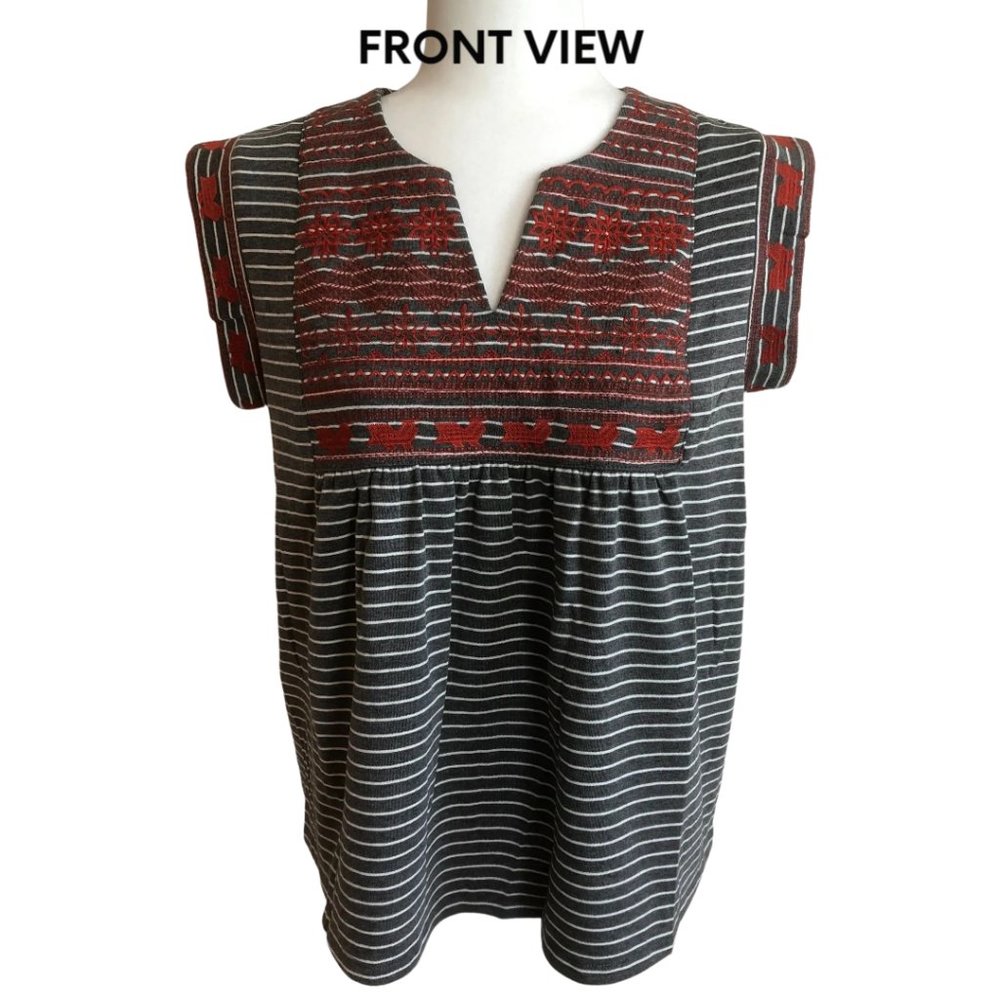 SALE!!!!! NWT THML Sleeveless Striped Knit Top with Embroidery
